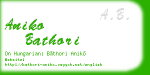 aniko bathori business card